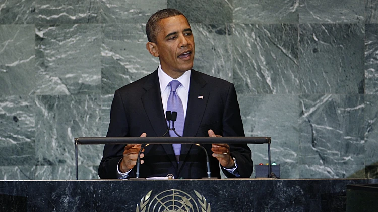 נשיא ארה"ב, ברק אובמה, נואם באו"ם