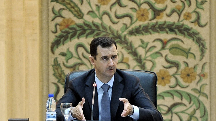 נשיא סוריה, בשאר אסד, משוחח עם ממשלתו