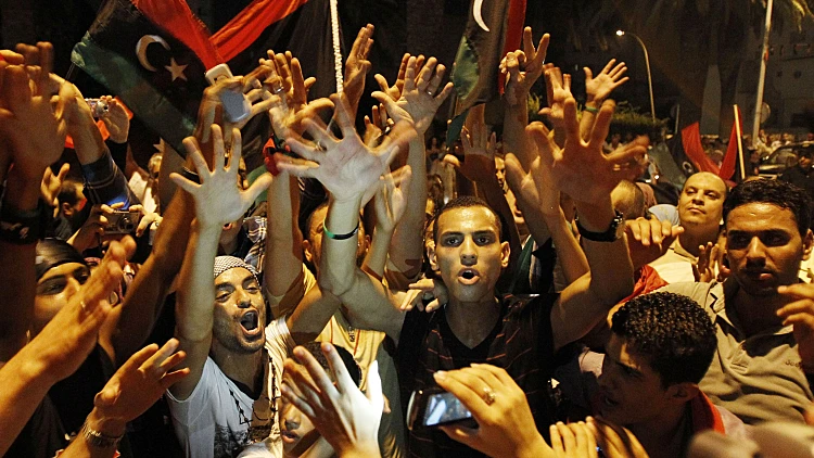 חגיגות בטריפולי לאחר השתלטות המורדים 22.08.11