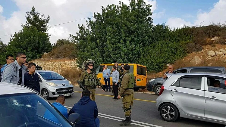 הזירה בחלמיש בה צה"ל ירה ברכב פלסטיני חשוד