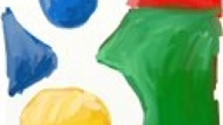 לוגו גוגל כפי שמוצג בפאביקון, בצבעי מים