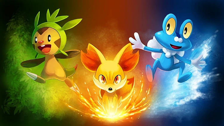 תמונת הפוקימונים ההתחלתיים של המשחקים Pokemon X ו-Pokemon Y