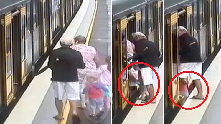דרמה בתחנת הרכבת:הרגע ובו ילד נלכד בין גלגלי הרכבת