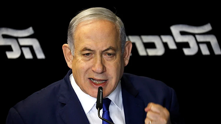 Israeli Prime Minister Benjamin Netanyahu Addresses The Media In Airport City Near Tel Aviv