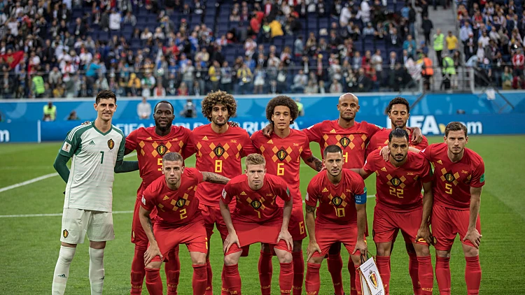 Belgium,national,football,team,before,a,1/2,final,football,match