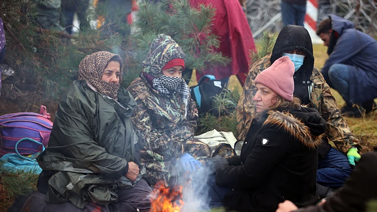 פליטים מבלארוס על גבול פולין