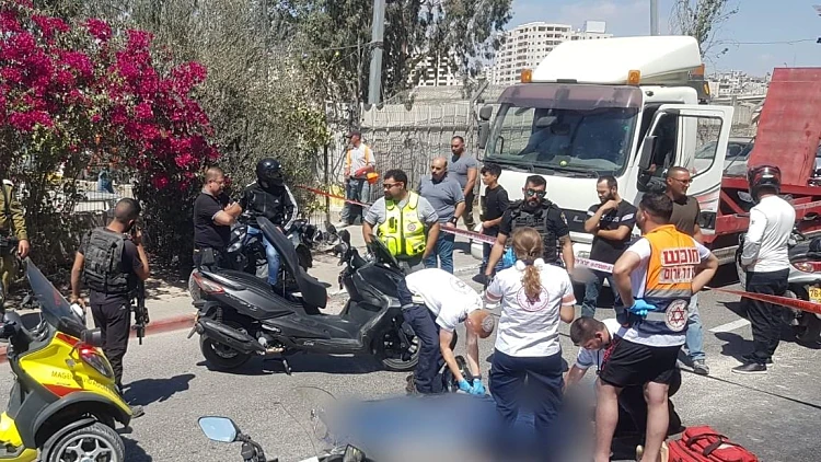 זירת התאונה בדרך רמאללה בירושלים