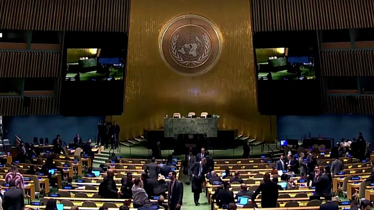 העצרת הכללית של האו"ם בזמן ההצבעה
