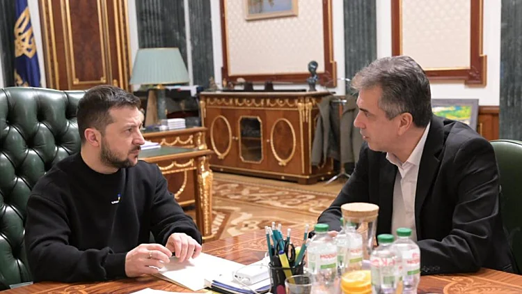 שר החוץ אלי כהן לצד נשיא אוקראינה ולודימיר זלנסקי