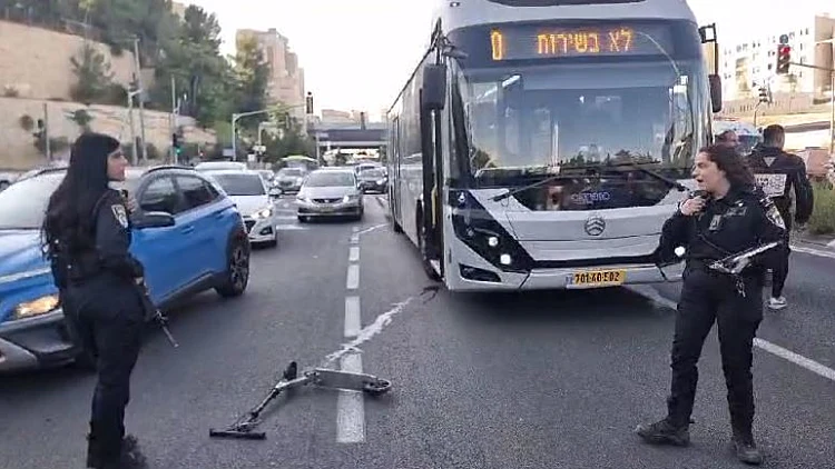 זירת התאונה בירושלים