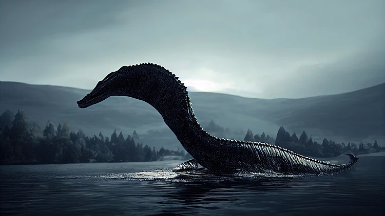 This,is,a,3d,illustration,of,loch,ness,monster,,nessie,