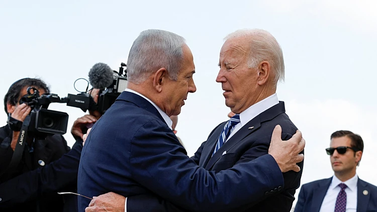 נשיא ארצות הברית ורה"מ עם נחיתתו של ביידן בישראל חרבות ברזל
