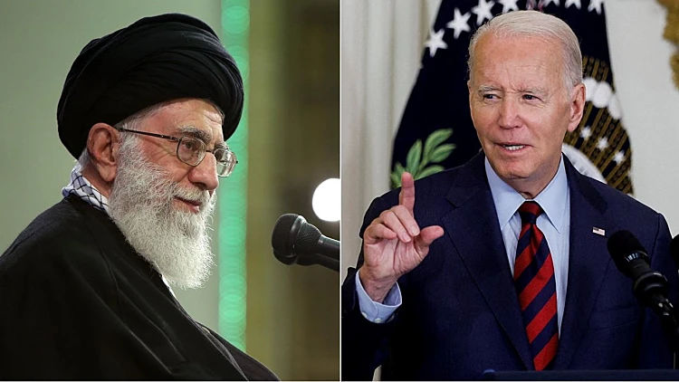 נשיא ארה"ב ג'ו ביידן והמנהיג העליון של איראן עלי חמינאי