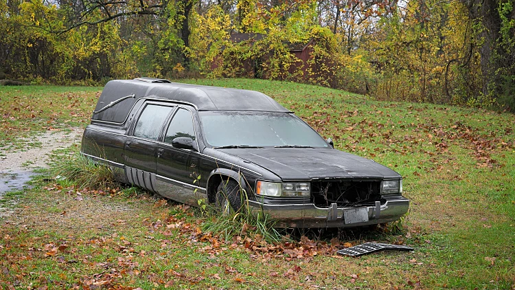 Rockville,,indiana,,usa, ,october,29,,2023:,abandoned,funeral,hearse