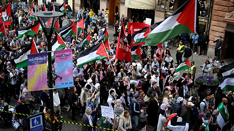 שעות לפני הופעתה של עדן: רבבות בהפגנה פרו-פלסטינית במאלמו