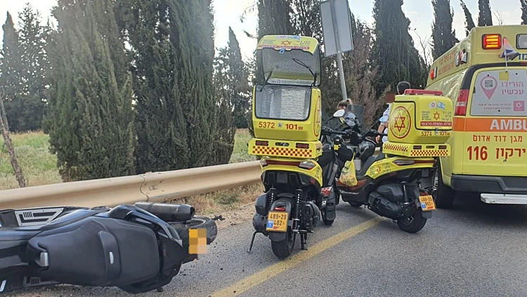 זירת התאונה בכביש 4623 סמוך ליהוד