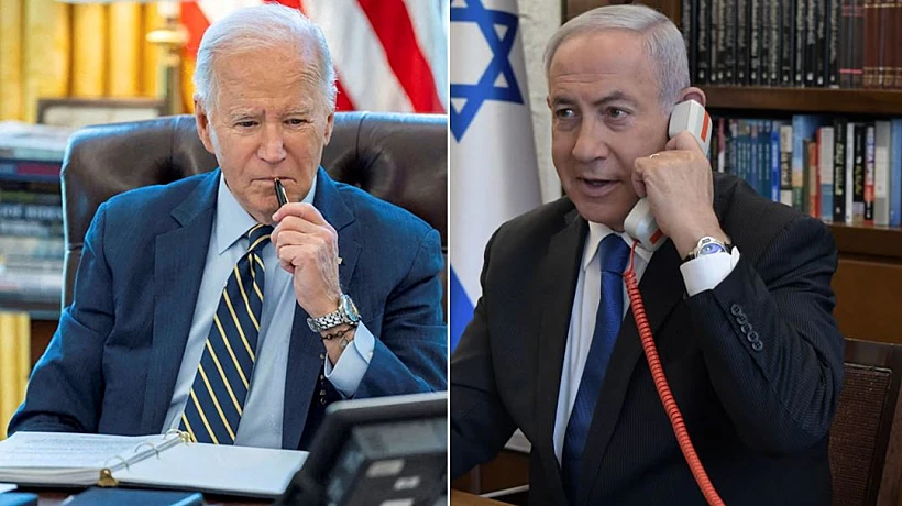 הנשיא ג'ו ביידן וראש הממשלה בנימין נתניהו בשיחה טלפון