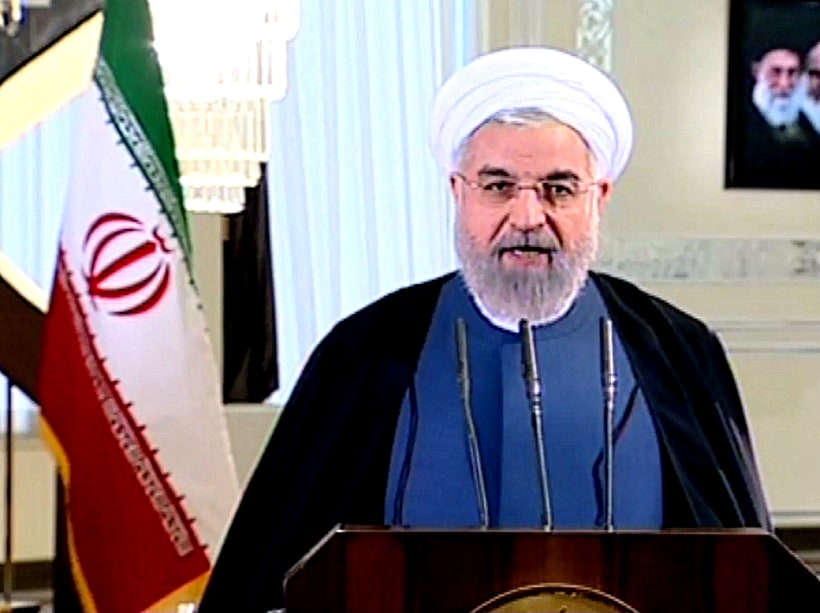 נשיא איראן, חסן רוחאני, בהצהרה על הסכם הגרעין