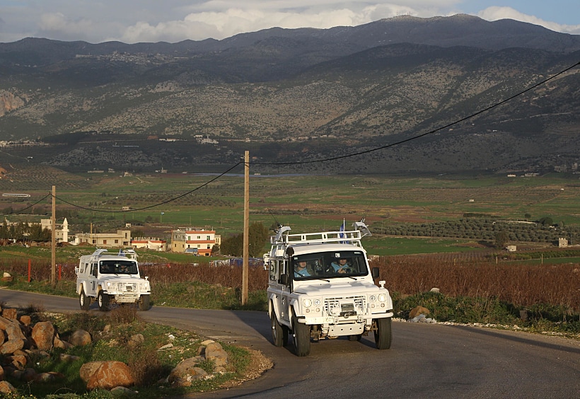 כלי רכב צבאיים בגבול לבנון