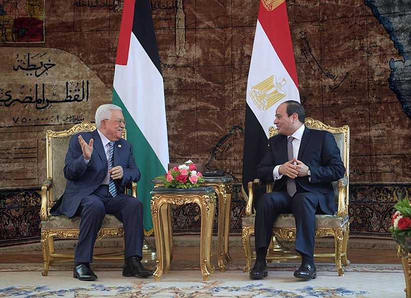 פגישתם של יו''ר הרשות הפלסטינית, אבו מאזן, ושל נשיא מצרים עבד אל-פתאח א-סיסי