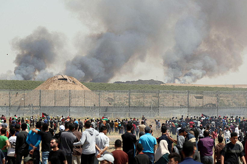 השריפות בעוטף עזה מהצד הפלסטיני