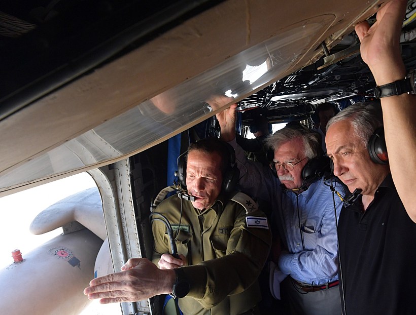 רה״מ נתניהו בסיור עם היועץ לביטחון לאומי האמריקני בולטון בבקעת הירדן