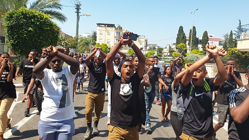 ההפגנה בחיפה בעקבות מותו של סולומון טקה