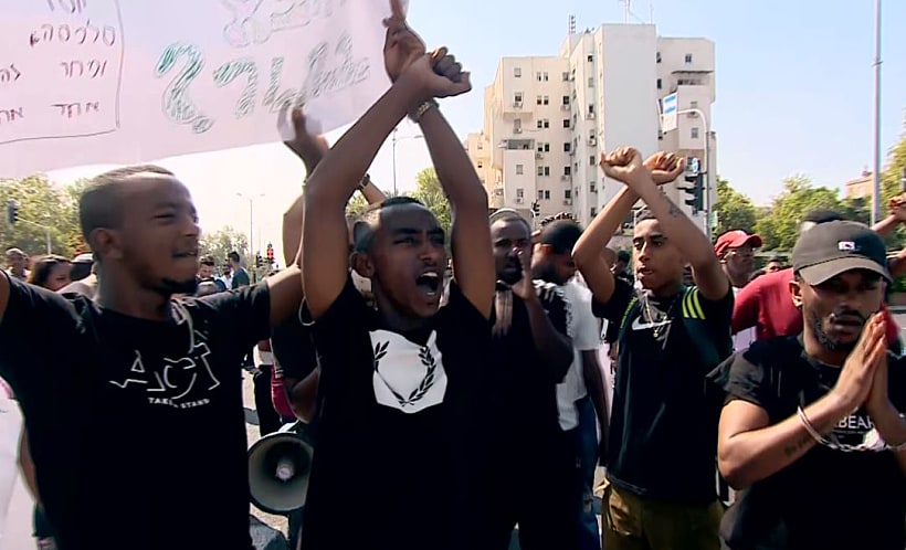 ההפגנה בחיפה בעקבות מותו של סולומון טקה