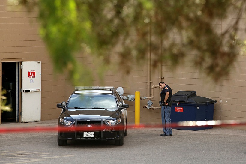 A Police Officer Is Seen After A Mass Shooting At A Walmart In El Paso