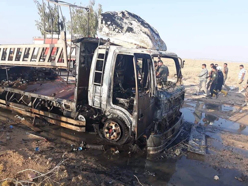 תקיפת שיירת מיליציית הגיוס העממי בגבול סוריה עיראק