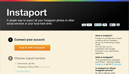 instaport אפליקציה לכיווץ והורדת תמונות מאינסטגרם