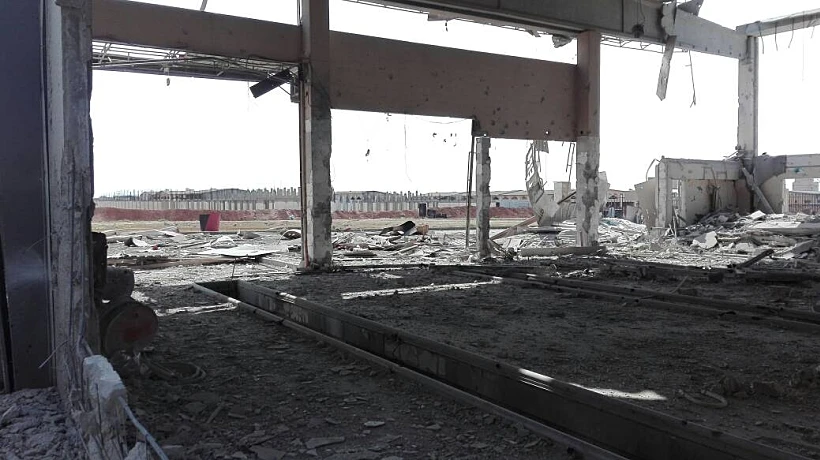 האתר שהופצץ בסוריה ליד נמל התעופה הבינלאומי של חאלב