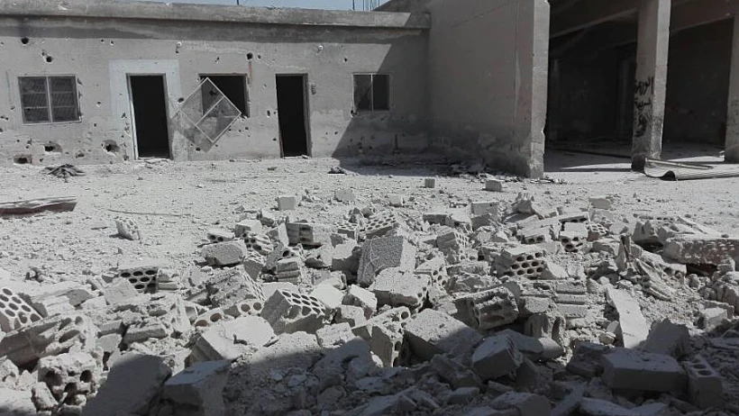 האתר שהופצץ בסוריה ליד נמל התעופה הבינלאומי של חלב