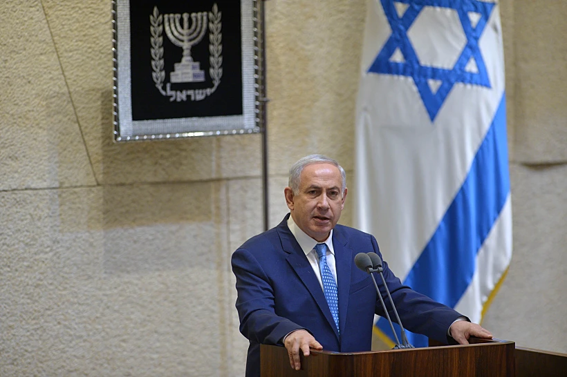 בנימין נתניהו נואם בישיבה מיוחדת במליאת הכנסת לציון 67 שנים לכנסת ישראל