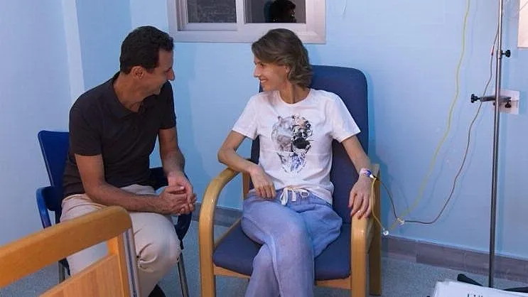 נשיא סוריה עם אשתו אסמא, שחלתה בסרטן השד