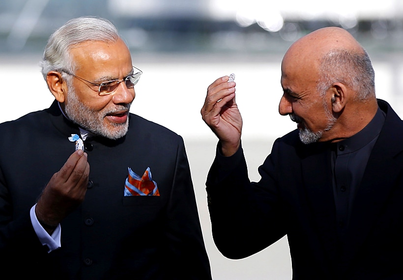 ראש ממשלת הודו מודי עם נשיא אפגניסטן, אשרף ראני