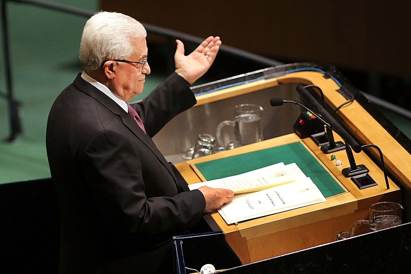 יו''ר הרשות הפלסטינית אבו מאזן נואם בעצרת האו''ם
