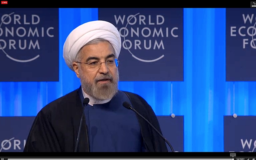 נשיא איראן, חסן רוחאני, בפורום הכלכלי בדאבוס