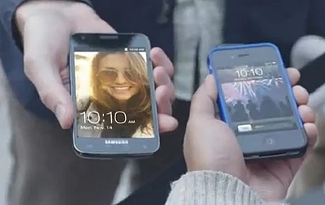 אייפון מול גלקסי, מתוך פרסומת של סמסונג