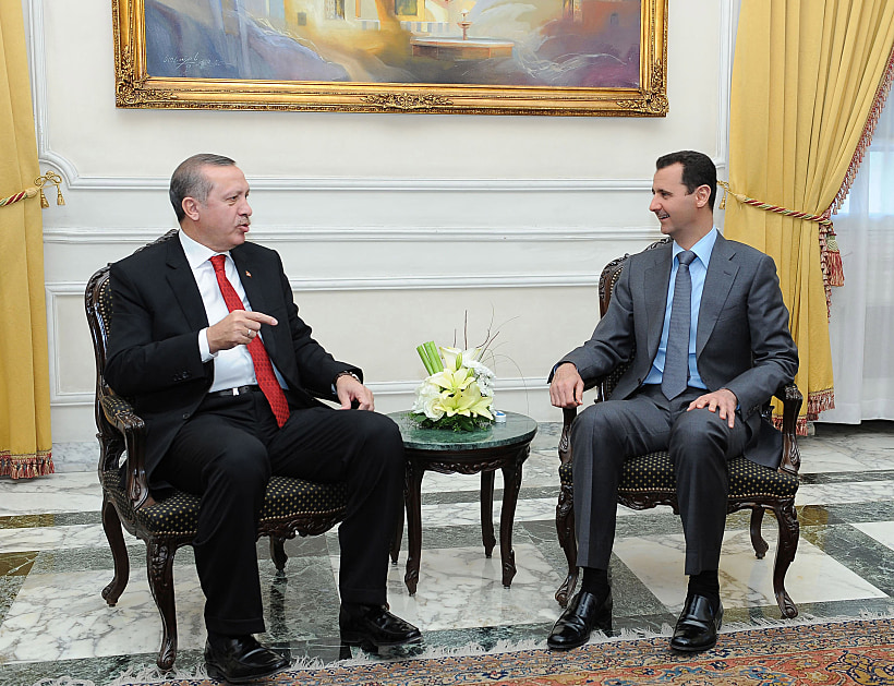 Syria's President Bashar Al Assad Meets Turkey's Prime Minister Tayyip Erdogan, In Aleppo City
