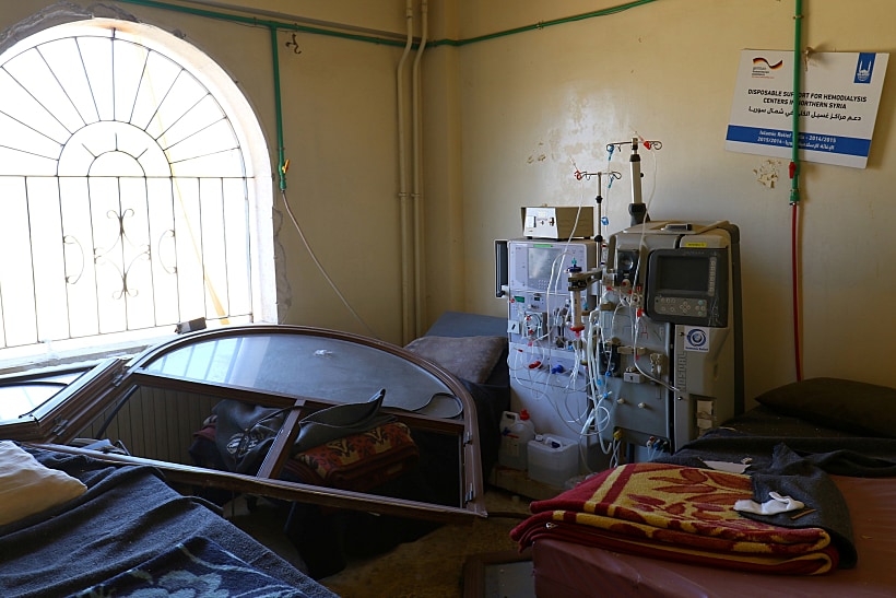 בית חולים שנפגע בתקיפה אווירית בחלב