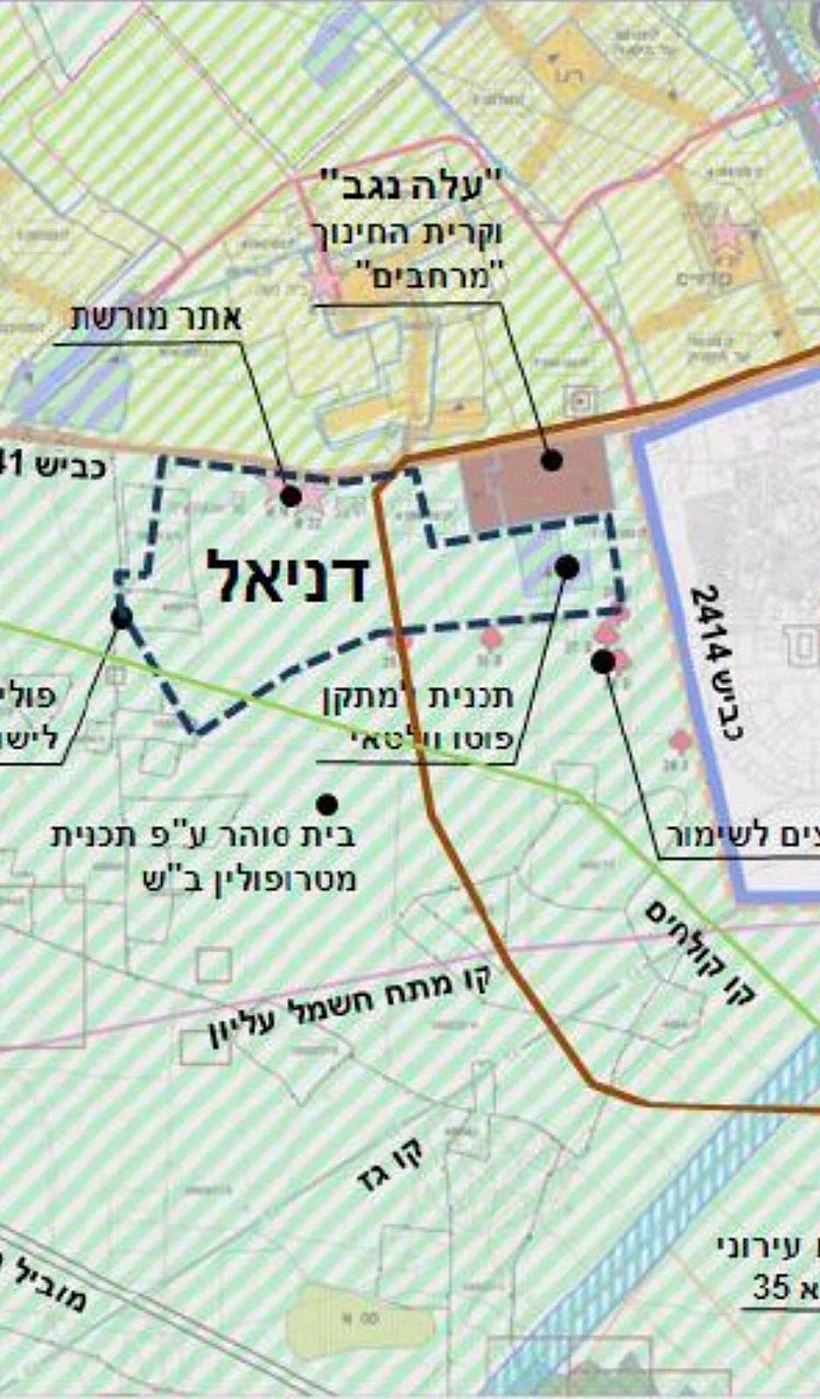 מפת היישוב דניאל (משרד הבינוי והשיכון)