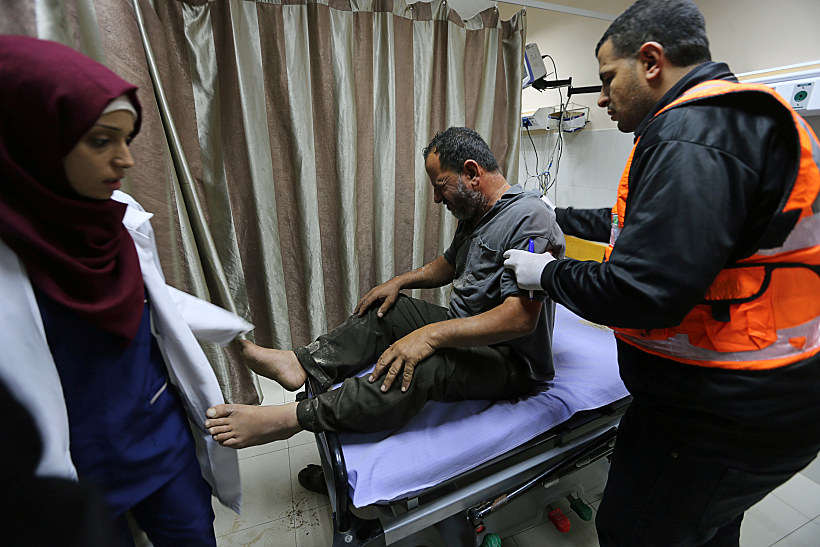 Wounded Palestinian Receives Treatment In A Hospital Following Israeli Air Strikes, In The Southern Gaza Strip