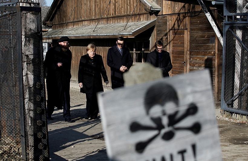 German Chancellor Angela Merkel And Polish Prime Minister Mateusz Morawiecki Visit The Auschwitz Birkenau Memorial And Museum