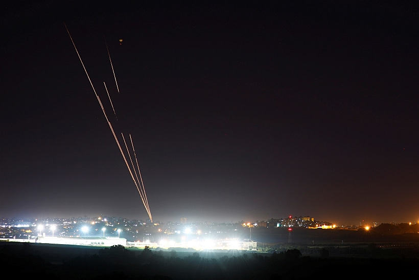 Streaks Of Light Are Pictured As Rockets Are Launched From The Gaza Strip Towards Israel, As Seen From Israel