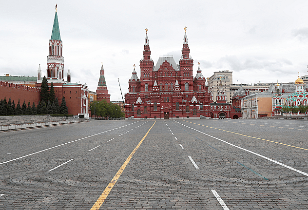הכיכר האדומה במוסקבה ריקה מאדם