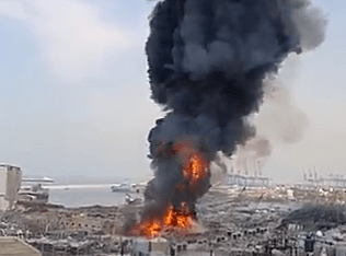 שריפה בנמל ביירות - חודש אחרי הפיצוץ הקטלני