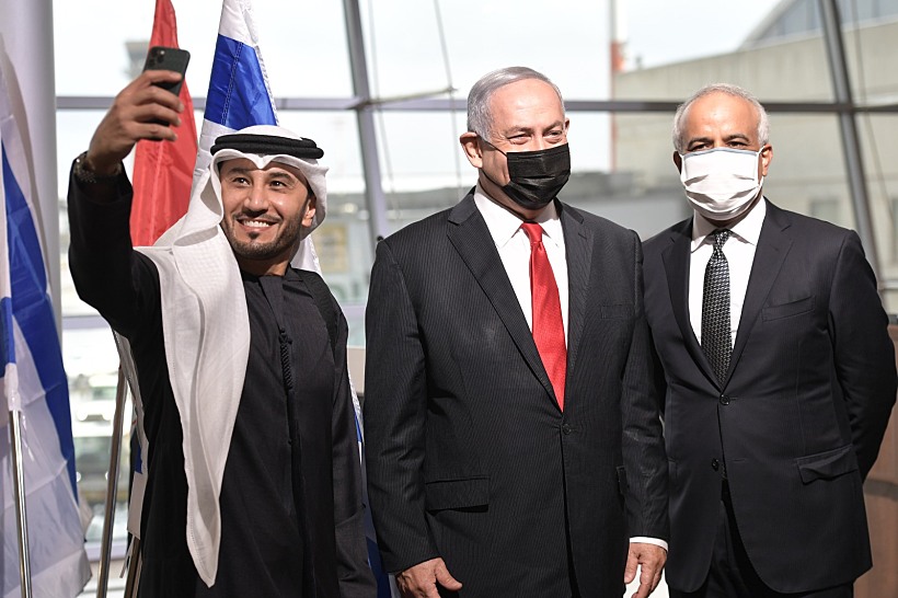 ראש הממשלה בנימין נתניהו בטקס קבלת הפנים לטיסה המסחרית הראשונה של חברת ''פליי דובאי'' 