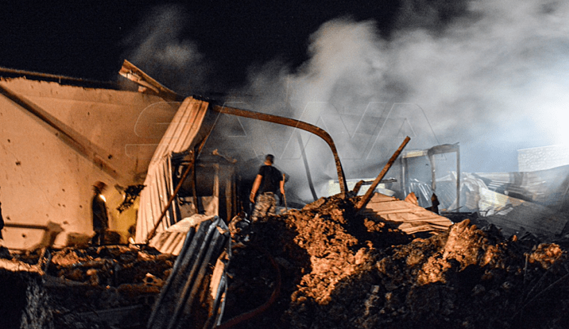 השריפה שפרצה במפעל בסוריה לאחר התקיפה שיוחסה לישראל