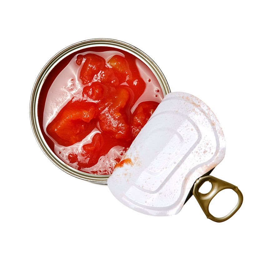 Opened,tomato,tin,can,,top,view